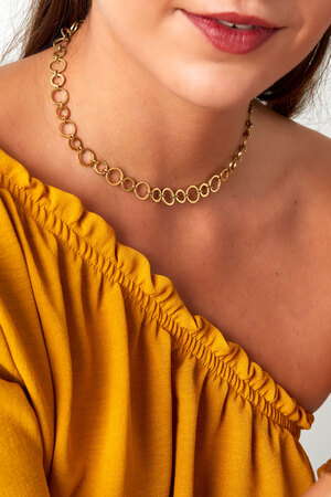 Collar pequeños y grandes eslabones redondos - oro h5 Imagen3